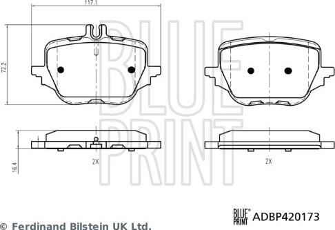 Blue Print ADBP420173 - Set placute frana,frana disc aaoparts.ro