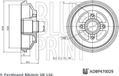 Blue Print ADBP470029 - Tambur frana aaoparts.ro