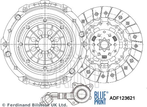 Blue Print ADF123621 - Set ambreiaj aaoparts.ro