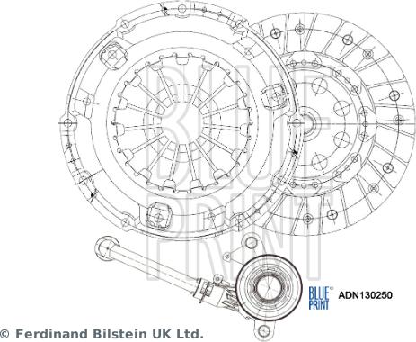 Blue Print ADN130250 - Set ambreiaj aaoparts.ro