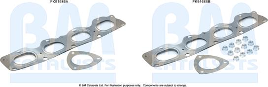 BM Catalysts FK91686 - Set montare, catalizator aaoparts.ro