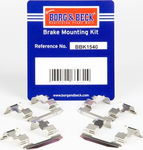 Borg & Beck BBK1540 - Set accesorii, placute frana aaoparts.ro