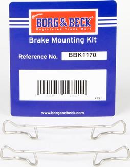 Borg & Beck BBK1170 - Set accesorii, placute frana aaoparts.ro