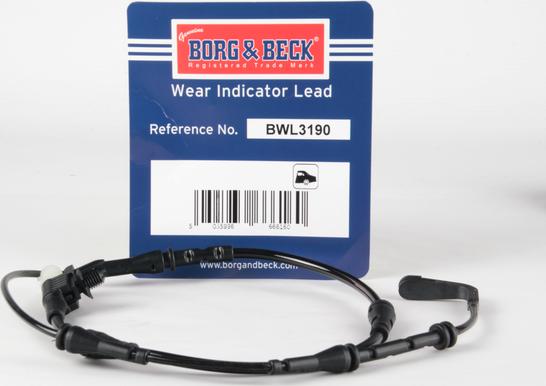 Borg & Beck BWL3190 - Senzor de avertizare,uzura placute de frana aaoparts.ro
