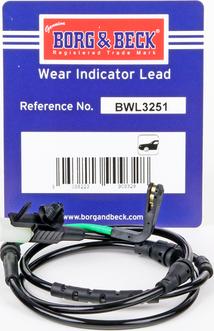 Borg & Beck BWL3251 - Senzor de avertizare,uzura placute de frana aaoparts.ro