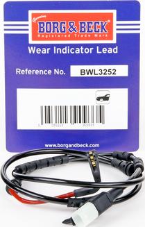 Borg & Beck BWL3252 - Senzor de avertizare,uzura placute de frana aaoparts.ro