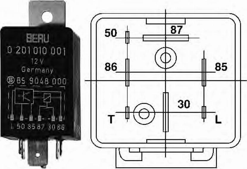 BorgWarner (BERU) 0 201 010 001 - Set adaptare, bujie incandescenta rapida aaoparts.ro