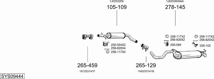 Bosal SYS09444 - Sistem de esapament aaoparts.ro