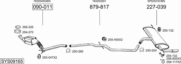 Bosal SYS09165 - Sistem de esapament aaoparts.ro