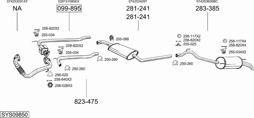 Bosal SYS09850 - Sistem de esapament aaoparts.ro