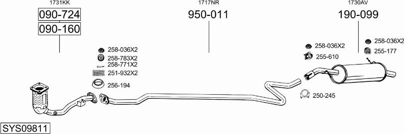 Bosal SYS09811 - Sistem de esapament aaoparts.ro