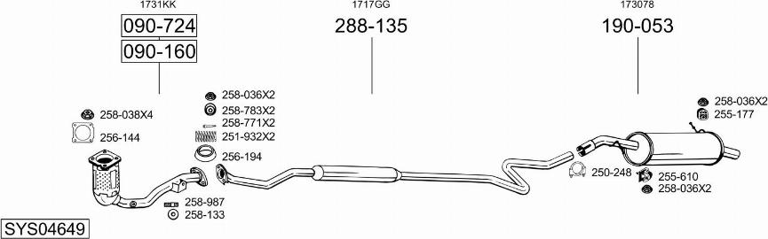 Bosal SYS04649 - Sistem de esapament aaoparts.ro