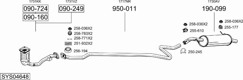 Bosal SYS04648 - Sistem de esapament aaoparts.ro