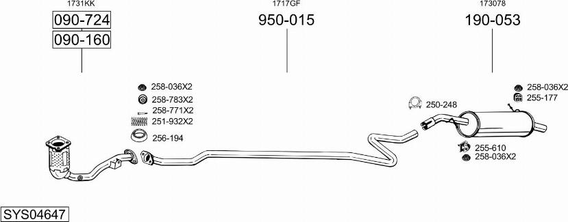 Bosal SYS04647 - Sistem de esapament aaoparts.ro