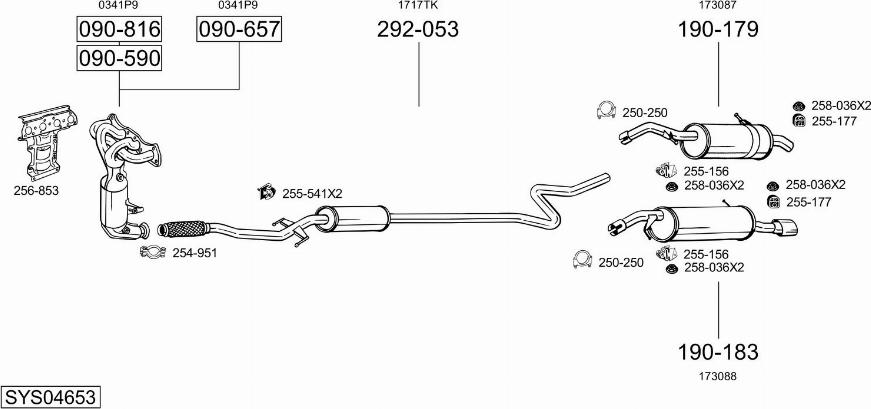 Bosal SYS04653 - Sistem de esapament aaoparts.ro