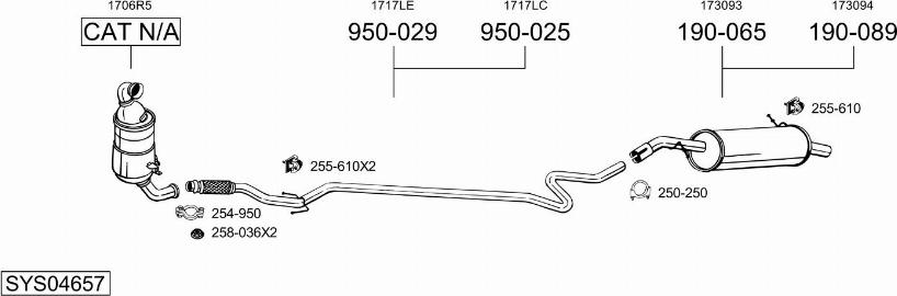 Bosal SYS04657 - Sistem de esapament aaoparts.ro