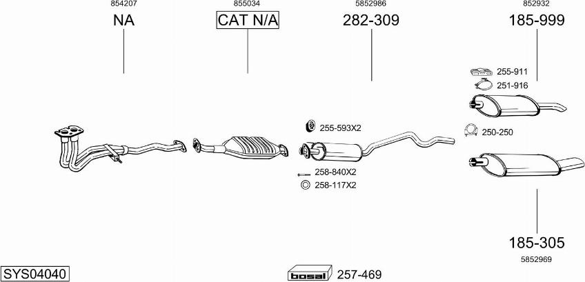 Bosal SYS04040 - Sistem de esapament aaoparts.ro