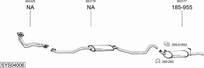 Bosal SYS04006 - Sistem de esapament aaoparts.ro