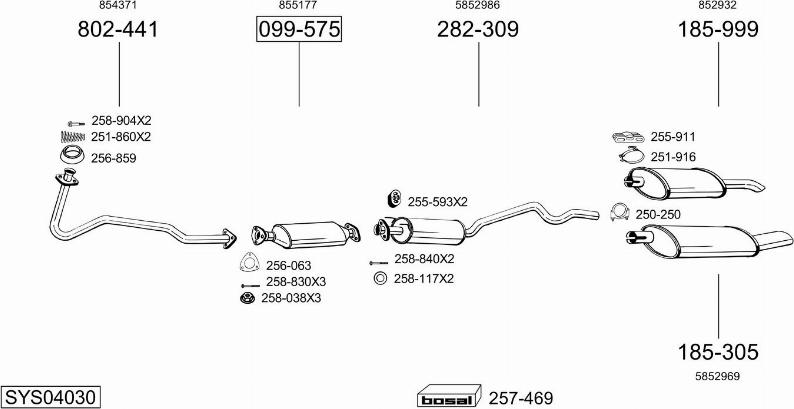 Bosal SYS04030 - Sistem de esapament aaoparts.ro