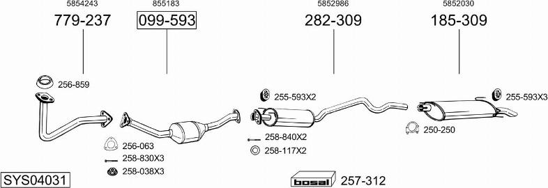 Bosal SYS04031 - Sistem de esapament aaoparts.ro