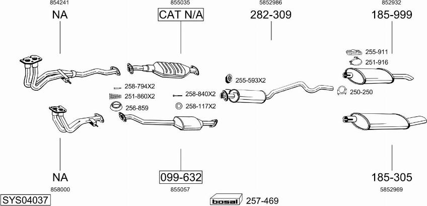 Bosal SYS04037 - Sistem de esapament aaoparts.ro