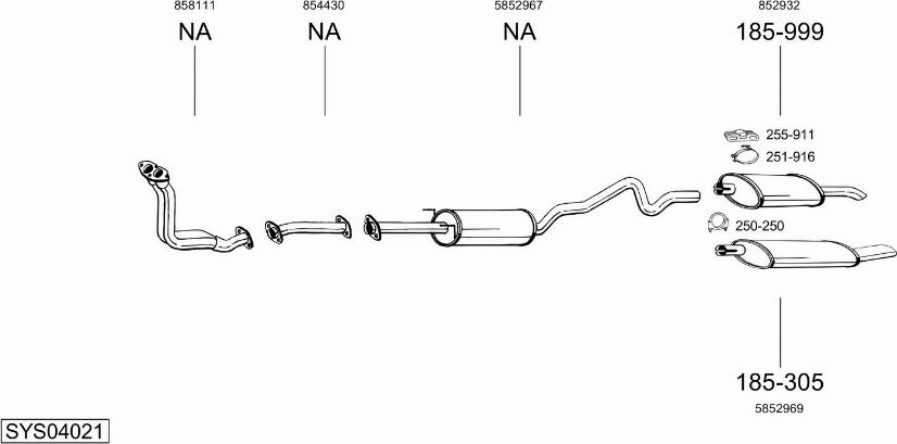 Bosal SYS04021 - Sistem de esapament aaoparts.ro