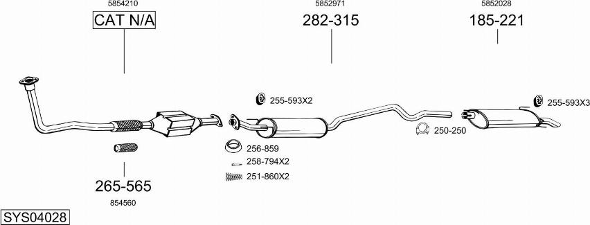 Bosal SYS04028 - Sistem de esapament aaoparts.ro