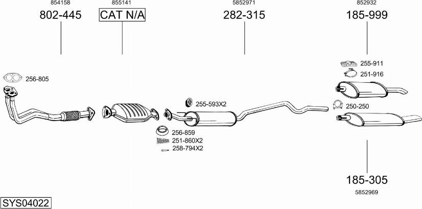 Bosal SYS04022 - Sistem de esapament aaoparts.ro
