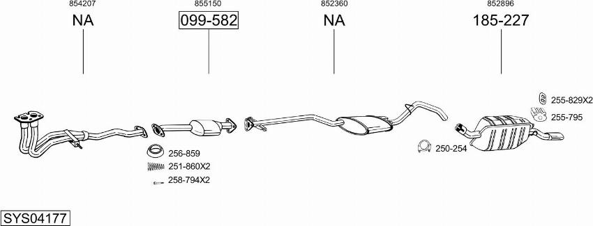 Bosal SYS04177 - Sistem de esapament aaoparts.ro