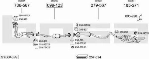 Bosal SYS04399 - Sistem de esapament aaoparts.ro