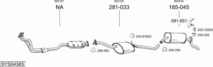 Bosal SYS04365 - Sistem de esapament aaoparts.ro