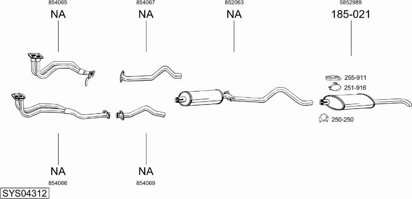 Bosal SYS04312 - Sistem de esapament aaoparts.ro
