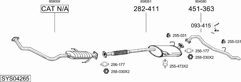 Bosal SYS04265 - Sistem de esapament aaoparts.ro