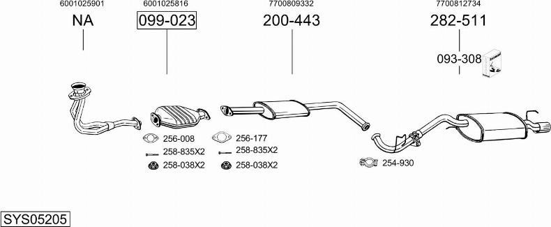 Bosal SYS05205 - Sistem de esapament aaoparts.ro