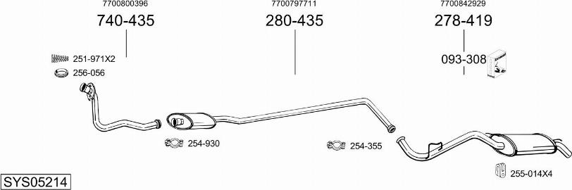 Bosal SYS05214 - Sistem de esapament aaoparts.ro