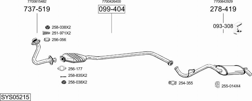 Bosal SYS05215 - Sistem de esapament aaoparts.ro