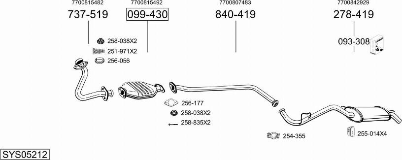 Bosal SYS05212 - Sistem de esapament aaoparts.ro