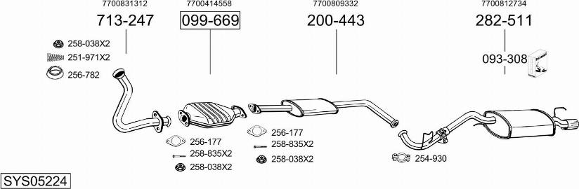 Bosal SYS05224 - Sistem de esapament aaoparts.ro
