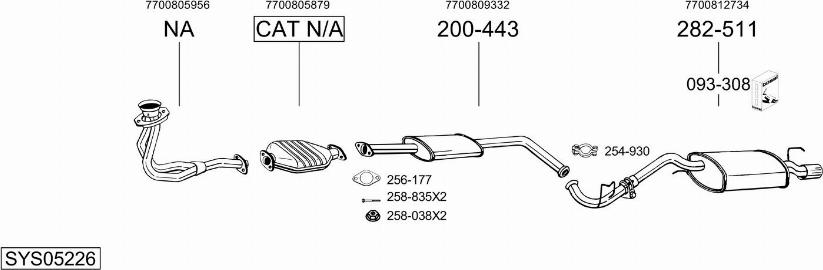 Bosal SYS05226 - Sistem de esapament aaoparts.ro