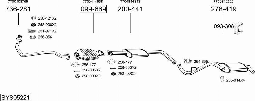 Bosal SYS05221 - Sistem de esapament aaoparts.ro