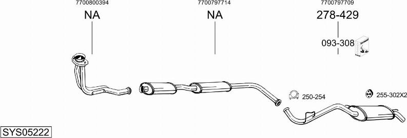 Bosal SYS05222 - Sistem de esapament aaoparts.ro
