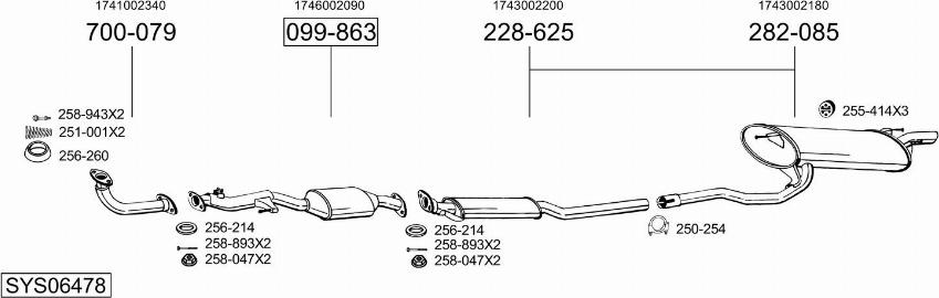 Bosal SYS06478 - Sistem de esapament aaoparts.ro