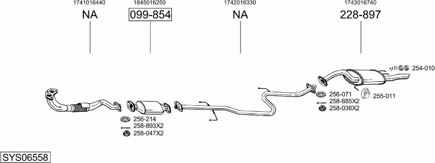 Bosal SYS06558 - Sistem de esapament aaoparts.ro