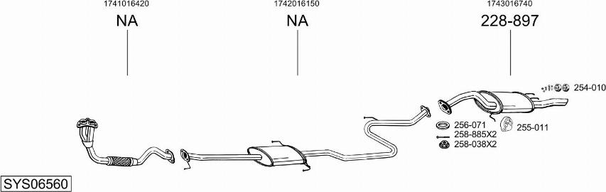 Bosal SYS06560 - Sistem de esapament aaoparts.ro