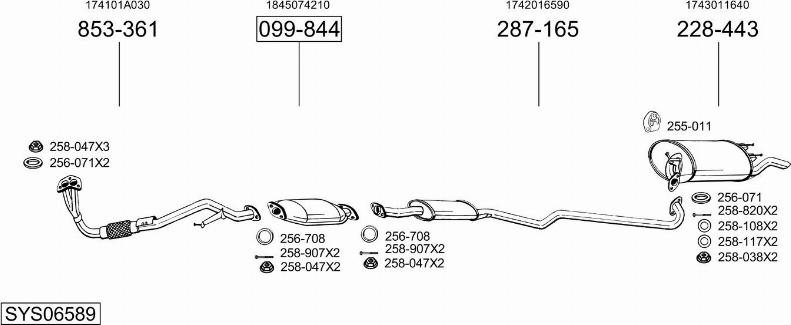 Bosal SYS06589 - Sistem de esapament aaoparts.ro