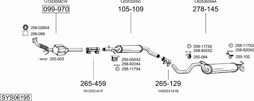 Bosal SYS06195 - Sistem de esapament aaoparts.ro