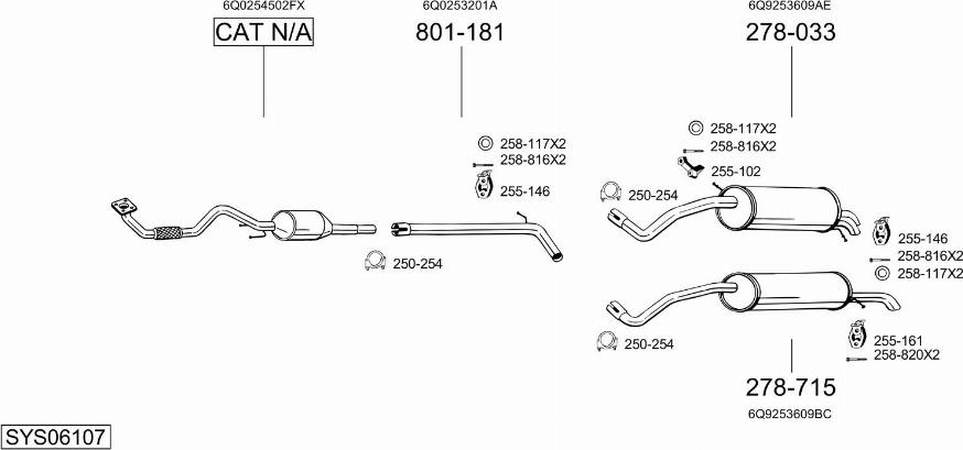 Bosal SYS06107 - Sistem de esapament aaoparts.ro