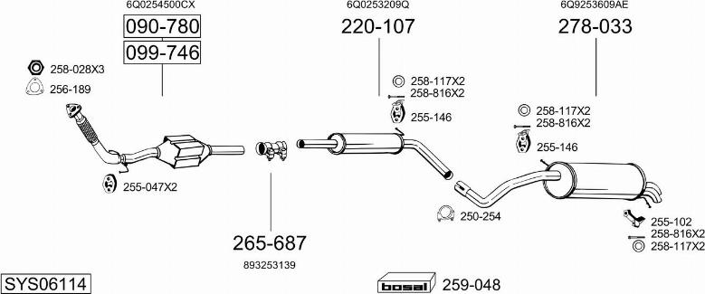 Bosal SYS06114 - Sistem de esapament aaoparts.ro