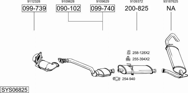 Bosal SYS06825 - Sistem de esapament aaoparts.ro