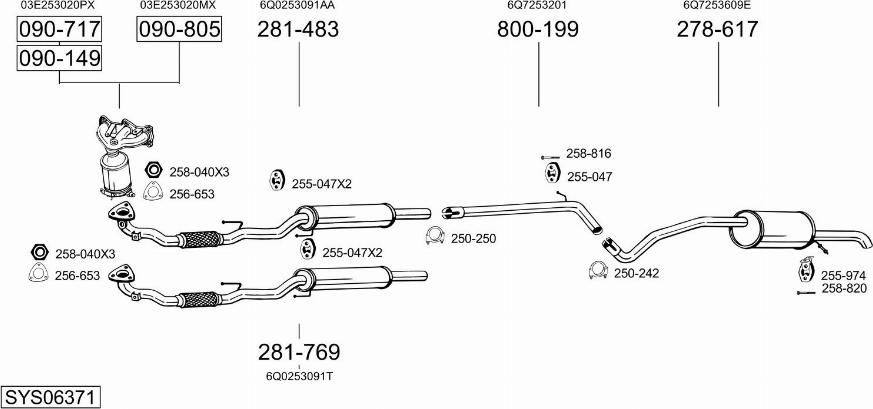 Bosal SYS06371 - Sistem de esapament aaoparts.ro